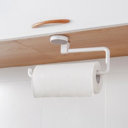 Przyssawka ścienna uchwyt na papier kuchenny dziurkacz bezpłatny do łazienki kuchnia ręczniczek do zawieszenia folia plastikowa 