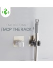 Do montażu na ścianie Mop organizer Rack samoprzylepne szczotka miotła wieszak kuchnia łazienka mopy przechowywania stojaki drop
