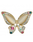 Cena fabryczna 3 kolory dla wybierz OPal rhinestone broszki na ślub broszka motyl dla kobiet moda biżuteria dobry prezent