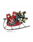 Rinhoo Christmas gift skarpety kapelusz deer kwiat śniegu cat Santa Claus Broszki Pins collar Biżuteria Ślubna kobiet broszka
