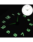 3d Luminous prawdziwe duży zegar ścienny rzucili lustro naklejki ścienne Diy salon wystrój domu mody zegarki kwarcowe duże zegar