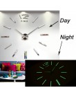 2019 nowy Luminous zegary ścienne duży zegar zegarek Horloge 3D DIY akrylowe naklejki na lusterka kwarcowy Duvar Saat Klock nowo