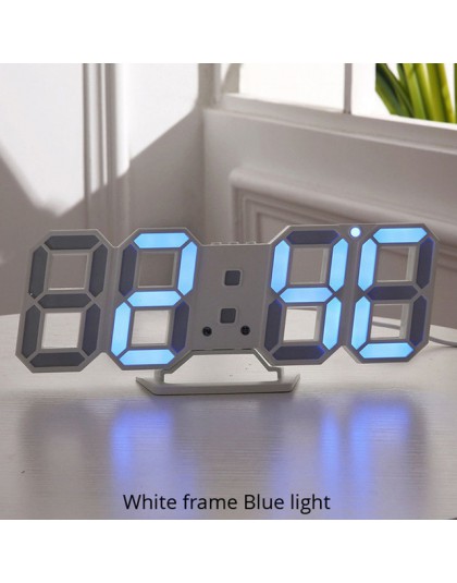 3D doprowadziły zegar ścienny nowoczesny Design cyfrowy zegar stołowy Alarm lampka nocna Saat zegarek reloj de pared do dekoracj