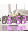 3D doprowadziły zegar ścienny nowoczesny Design cyfrowy zegar stołowy Alarm lampka nocna Saat zegarek reloj de pared do dekoracj