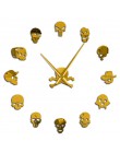 Różnych czaszki głowy DIY Horror Wall Art gigantyczny zegar ścienny duża igła bezramowe głowy Zombie duży ścienny zegarek Hallow