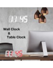 3D doprowadziły nowoczesny zegar ścienny cyfrowy kontrola dźwięku tabeli budzik biurkowy temperatura noc światło Saat zegar ście