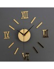 Rzym cyfrowy numer zegar ścienny diy 3d lustro cichy zegar akrylowe krótkie wyciszenie DIY zegar ścienny nowoczesny design hurto