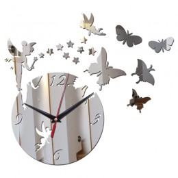 New arrival 2016 sprzedaż bezpośrednia lustro akrylowe zegary ścienne 3d home decor diy kryształ kwarcowy zegar sztuki zegarek d
