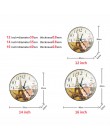 Dekoracje do domu duży zegarek zegar ścienny okrągły Vintage kreatywny milczy salon dekoracje ścienne zegar ścienny wodoodporna 