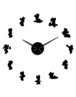 Cartoon Mouse DIY gigantyczny zegar ścienny Cartoon Kid dekoracja ścienna do pokoju DIY wiszące zegary ścienne lustro efekt bezr