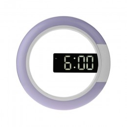 Analogowy cyfrowy zegar z podświetlaną tarczą okrągły półksiężyc dekoracja wielofunkcyjny modny nowoczesny