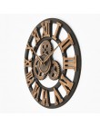 Handmade ponadgabarytowych 3D retro rustykalne dekoracyjne luksusowe sztuki duże biegów drewniane rocznika duży zegar ścienny na