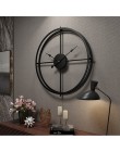 Nowoczesny zegar ścienny designerski do biura salonu dekoracyjny wiszący klasyczny metalowy czarny