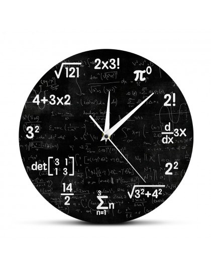 Równania matematyczne oraz adnotacjami pochodzącymi matematyki tablica Geek zegar ścienny prezenty edukacyjne dla dzieci nauczyc