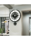 Cichy duży zegar ścienny nowoczesny designerski kwarcowy wiszący dekoracyjny do kuchni salonu