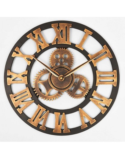 Handmade ponadgabarytowych 3D retro rustykalne dekoracyjne luksusowe sztuki duże biegów drewniane rocznika duży zegar ścienny na
