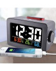 Pomysł na prezent nocna Wake Up cyfrowy budzik z termometrem higrometr temperatura wilgotność stół zegar na biurko ładowarka do 