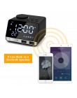 Cyfrowy budzik zegar Bluetooth radio z budzikiem głośnik temperatury 2 porty USB wyświetlacz LED do dekoracji domu drzemka zegar