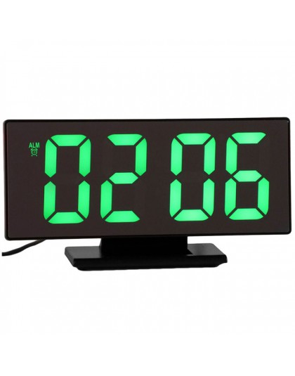 Cyfrowy zegar z budzikiem LED lustro zegar wielofunkcyjny cyfrowy budzik czas wyświetlania stolik nocny pulpit Despertador