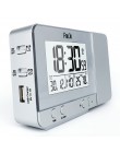 FanJu FJ3531 projekcja budzik z projekcją temperatury i czasu/ładowarka USB/temperatury i wilgotności w pomieszczeniach zegar na