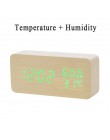 LED budzik drewniany zegarek stół sterowanie głosem cyfrowy drewno Despertador elektroniczny pulpit USB/AAA zasilany zegary wyst