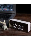 New Arrival lustro LED cyfrowy budzik lampki nocne termometr elektroniczny zegar stołowy prostokąt wielofunkcyjny zegary biurkow