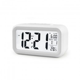 Cyfrowy budzik zegar Student zegar duży wyświetlacz LCD drzemka dzieci zegar lekka bateria czujnik Nightlight biurowy zegar stoł