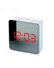 Zegar Stołowy budzik drzemka lustrzany LED cyfrowy z termometrem elektorniczny wyświetlacz lustro