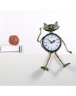 Tooarts w stylu Vintage zegar metalowe Retro Cat dekoracji domu brązu złota wyciszenie zegar stołowy rękodzieło Alarm zegar żela