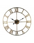 Zegar ścienny nowoczesny prosta konstrukcja kreatywny żelaza ściany zegarek do salonu Loft Cafe, cichy cyframi rzymskimi zegarek