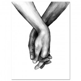 Nordic plakat czarny i biały trzymając się za ręce wydruki na płótnie kochanka cytat zdjęcia ścienny do salonu streszczenie mini