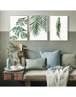 Akwarela roślin zielonych liści obraz na płótnie drukowany plakat ściany nowoczesny minimalistyczny sypialnia salon dekoracji
