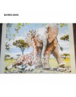 CHENISTORY Bezramowa żyrafa słonia zrób to sam Malowanie numerami Nowoczesna grafika ścienna Malowanie liczbami Unikalny prezent
