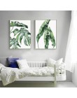 Akwarela roślin zielonych liści obraz na płótnie drukowany plakat ściany nowoczesny minimalistyczny sypialnia salon dekoracji