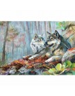 CHUNXIA oprawione obraz DIY według numerów zwierzęta wilk akrylowe malarstwo nowoczesne obraz ozdobny do salonu 40x50 cm RA3412