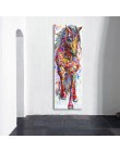 QKART Wall Art malarstwo na płótnie zwierząt obraz zwierząt drukuje plakat stałego konia do salonu wystrój domu bez rama