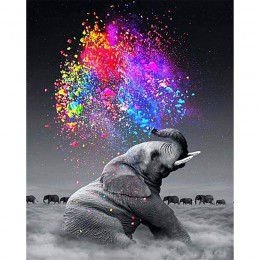Malowanie Numbers DIY Dropshipping 40x50 50x65cm chmura słoń papierosów zwierząt na płótnie dekoracje ślubne obraz prezent