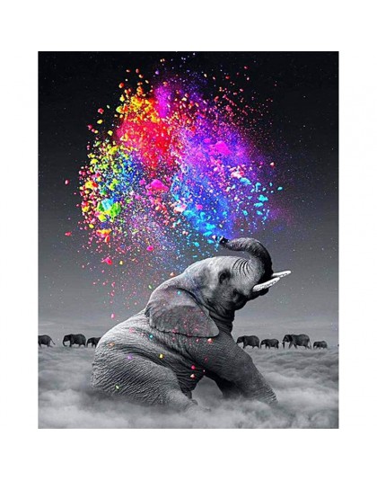 Malowanie Numbers DIY Dropshipping 40x50 50x65cm chmura słoń papierosów zwierząt na płótnie dekoracje ślubne obraz prezent