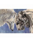 CHUNXIA oprawione obraz DIY według numerów zwierzęta wilk akrylowe malarstwo nowoczesne obraz ozdobny do salonu 40x50 cm RA3412