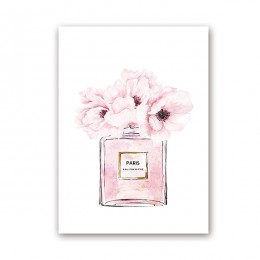 Moda książki butelka perfum plakaty obraz ścienny na płótnie akwarela kwiaty Vogue zdjęcia reprodukcje na płótnie malarstwo dla 