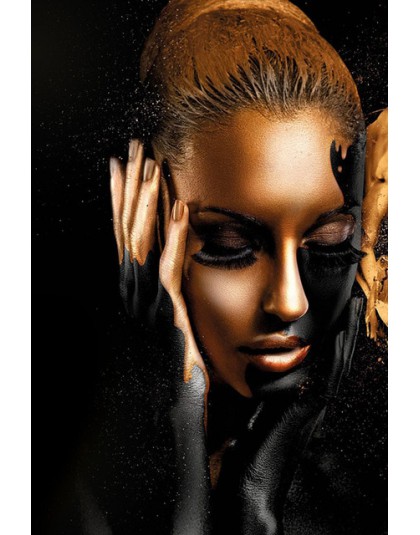 Czarne złoto plakat ścienny afrykańska kobieta  obraz na płótnie reprodukcja skandynawska