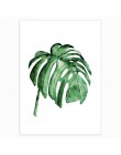 Plakat tropikalne rośliny zielone liście obraz do salonu pokoju styl skandynawski