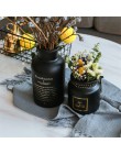 Nordic czarny wazony szklane hydroponika roślin kwiatowa ozdoba do domu na sztuczny kwiat bukiet z wazon ślub dekoracja stołu