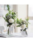 Miz sztuczne kwiaty na ślub wazony na kwiaty dekoracyjne sztuczny kwiat bukiet z wazon ślub dekoracja stołu