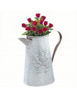 Kreatywny Vintage galwanizowane metalowe żelazo kwiat ogród Shabby wazon doniczka sadzarka Decor pulpit kwiaty wazon do wystroju