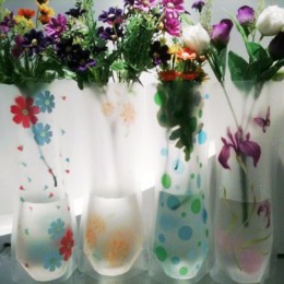 2 sztuk przenośny, przyjazny dla środowiska kwiat słodkie składany wazon ślub biuro dekoracji domu losowy z tworzywa sztucznego 