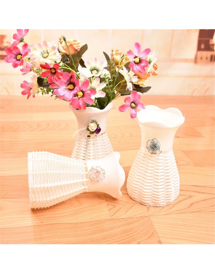 Z tworzywa sztucznego ogród biały sztuczne wazon kwiat owoce piękny kosz pojemnik strony pokój DIY strona dekoracji losowy kolor