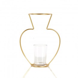 Nowy złoty plated wazon biurko twarzy Nordic Ins wiatr kreatywny geometryczne metalowe probówki bardzo proste streszczenie garne