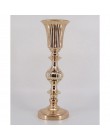 Elegancki wysoki wazon puchar metalowy ozdobny zdobiony kolor złoty srebrny przyjęcie wesele ślub