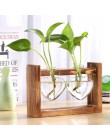 Drewniana rama szklany wazon w kształcie serca w kształcie serca roślina hydroponiczna wazon Vintage doniczka tabeli pulpit Bons